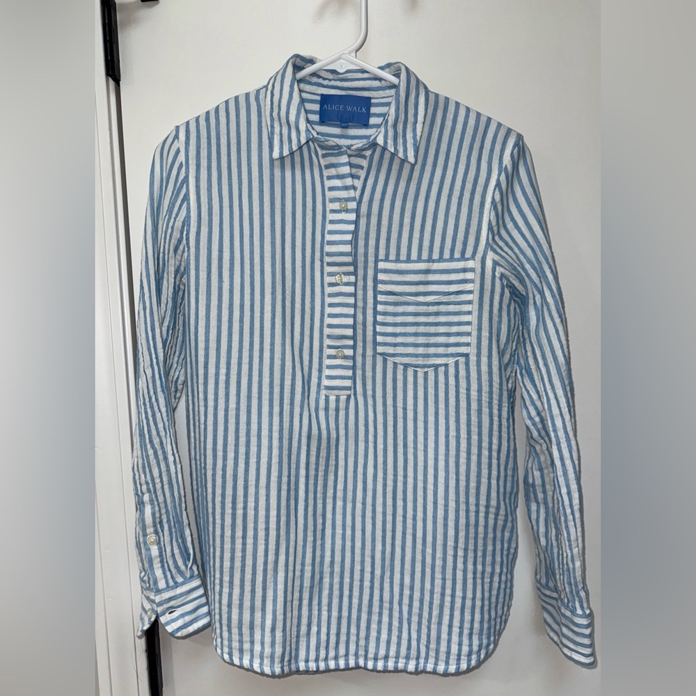 Alice Walk STRIPED ORGANIC COTTON CLOUD TOP - DOUBLE GAUZE